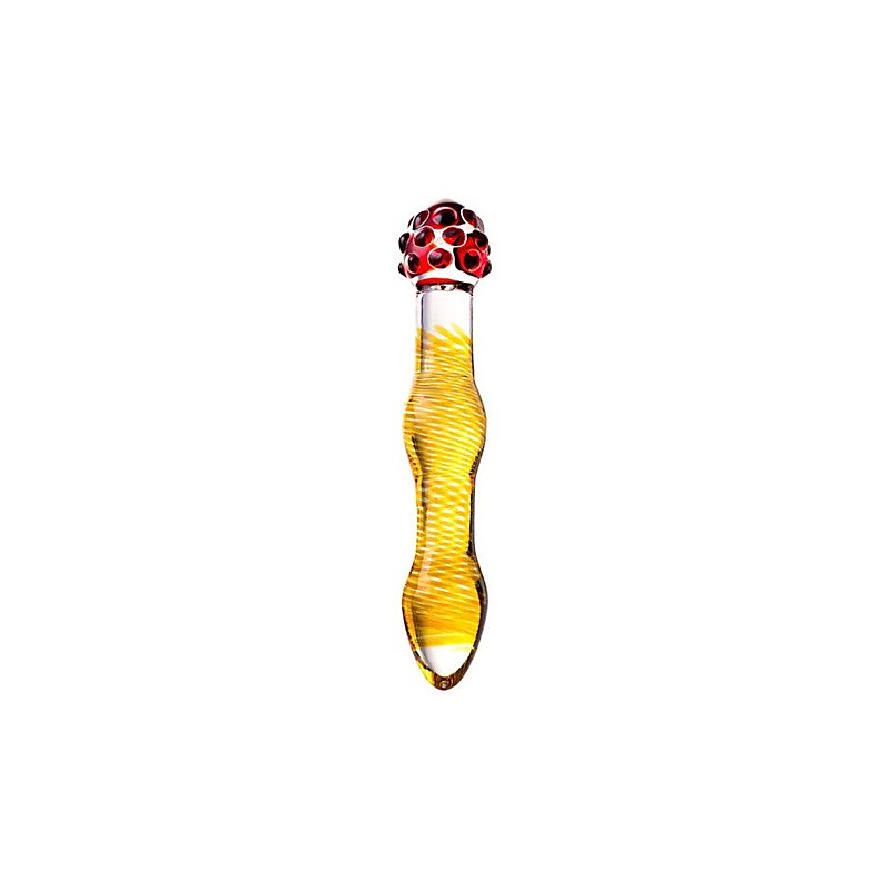 Sexus Glass Dildo 20.5cm Yellow & Red by ToyFa - Glass Sex Toys