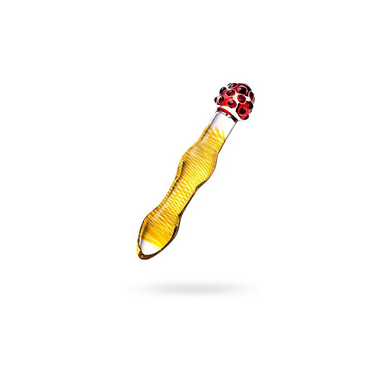 Sexus Glass Dildo 20.5cm Yellow & Red by ToyFa - Glass Sex Toys