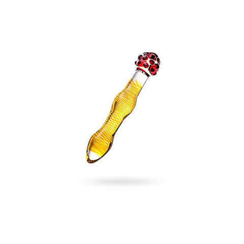 Sexus Glass Dildo 20.5cm Yellow & Red by ToyFa - Glass Sex Toys