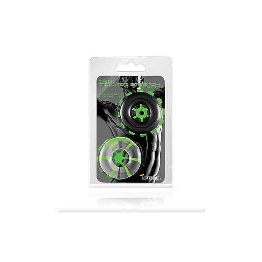 2 Piece Thick Power Stretch Donuts Cock Ring by SI Novelties - Cock Ring Sets