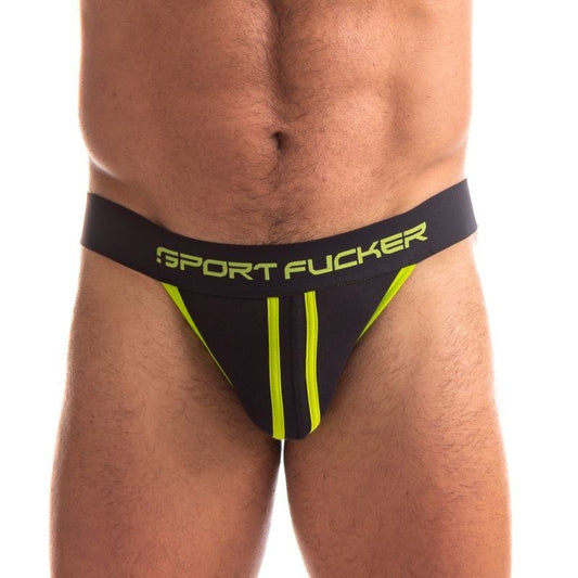 Jersey Black Green Mens Jock Strap by Sport Fucker - Jocks and G-Strings