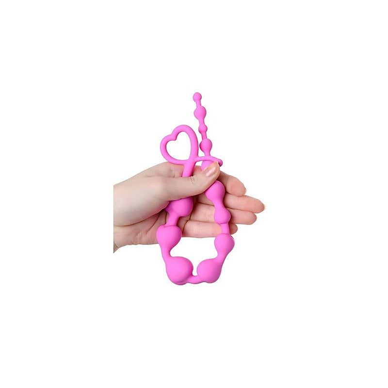 Sweety Long Pink 18.5cm Silicone Anal Chain by ToDo - Anal Beads and Balls
