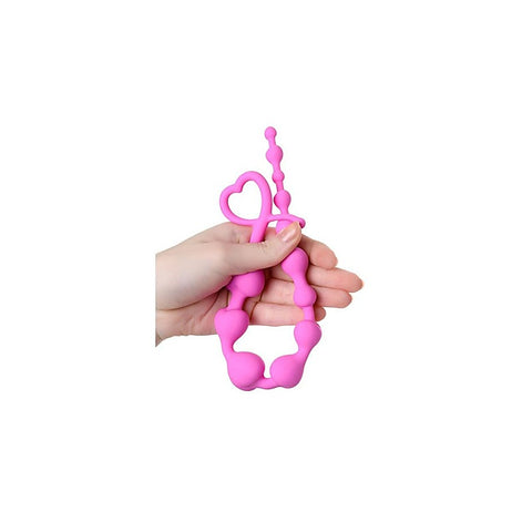 Sweety Long Pink 18.5cm Silicone Anal Chain by ToDo - Anal Beads and Balls