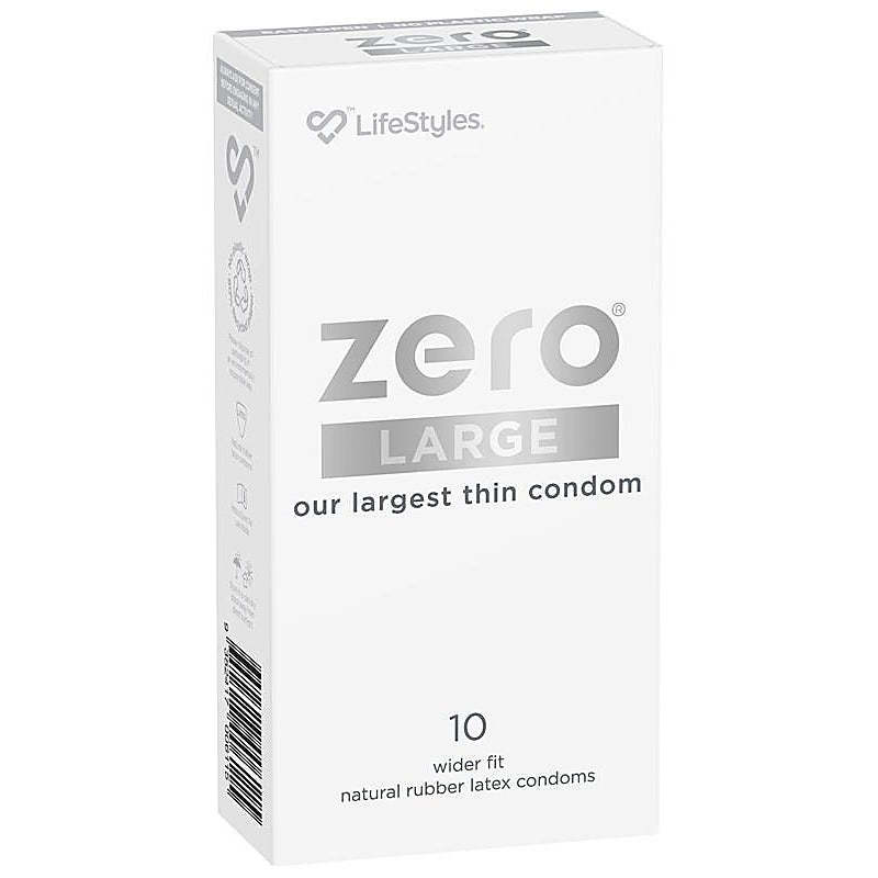 Lifestyles Zero Large Comfort Fit Thinnest Condoms 10 Pack - Condoms