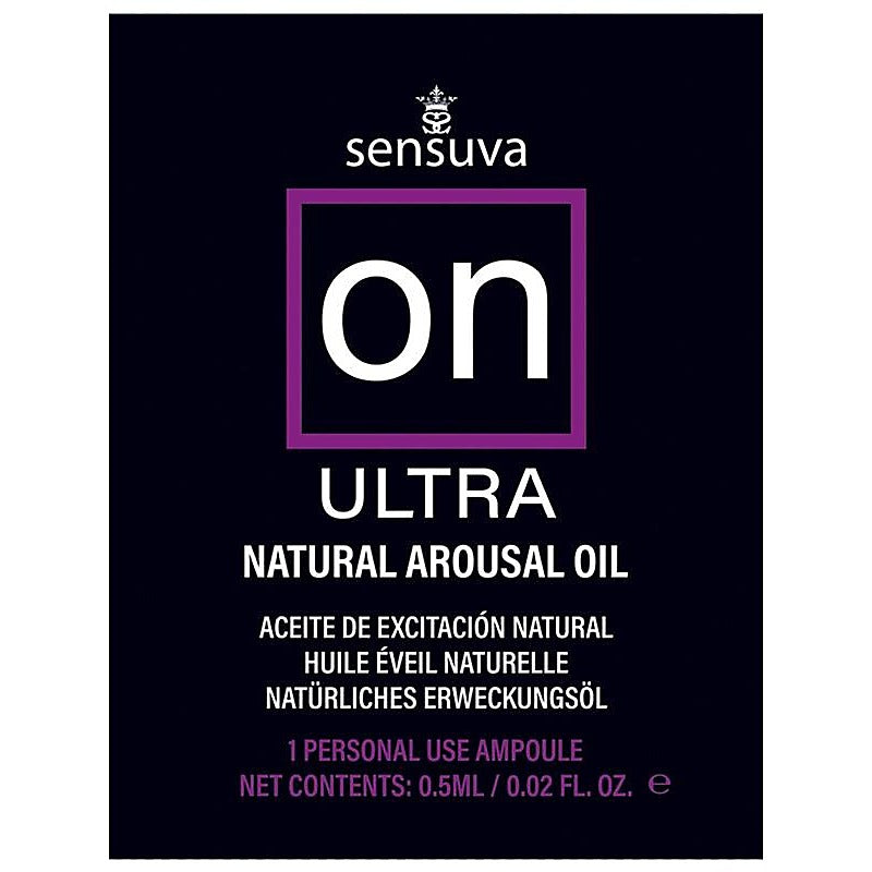 Sensuva On Ultra Arousal Massage Oil Single Use Ampoule Packet with 25% More - Massage Oils and Lubricants