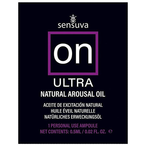 Sensuva On Ultra Arousal Massage Oil Single Use Ampoule Packet with 25% More - Massage Oils and Lubricants
