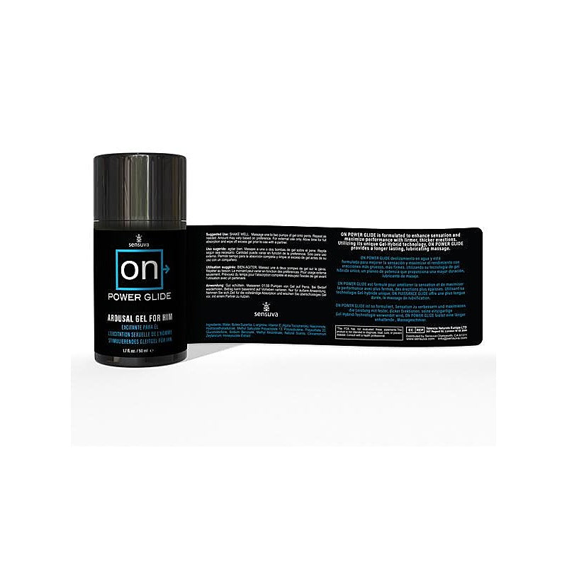Sensuva On Power Glide Arousal Gel For Him 50ml Enhanced Performance - Delay and Excite Sprays
