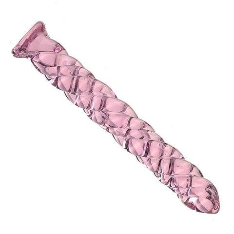 Threaded Pink Glass Mens Urethral Plug by BDStyle - Urethral Sounds