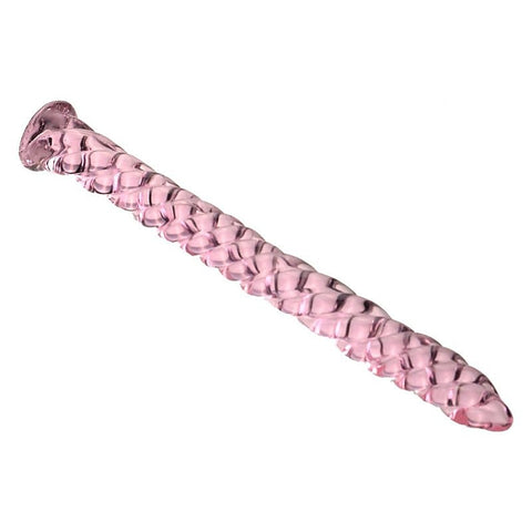 Threaded Pink Glass Mens Urethral Plug by BDStyle - Urethral Sounds