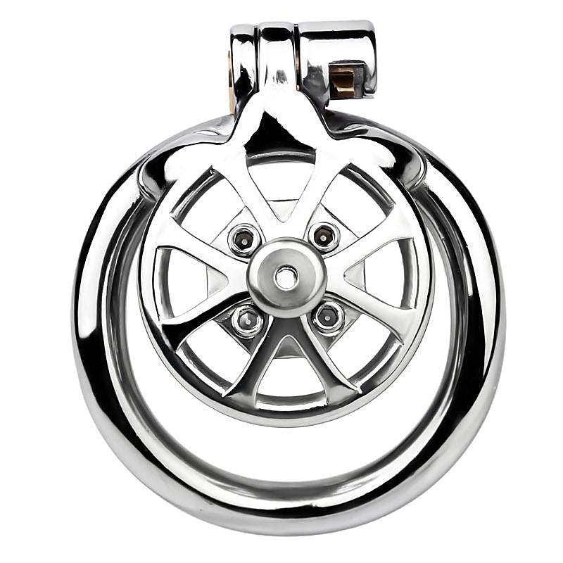 Spike Mens Chastity Cage With Metal Urethral Catheter - Male Chastity
