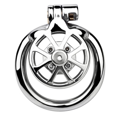 Spike Mens Chastity Cage With Metal Urethral Catheter - Male Chastity