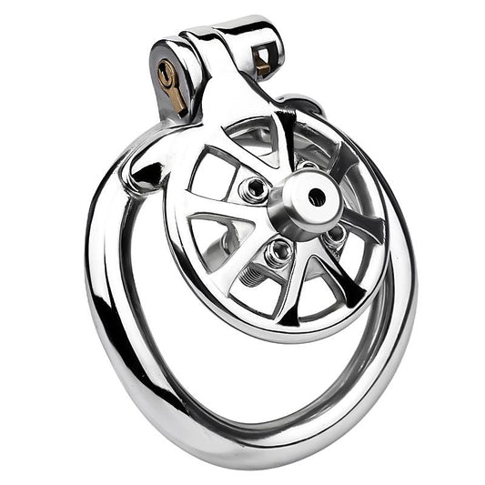 Spike Mens Chastity Cage With Metal Urethral Catheter - Male Chastity