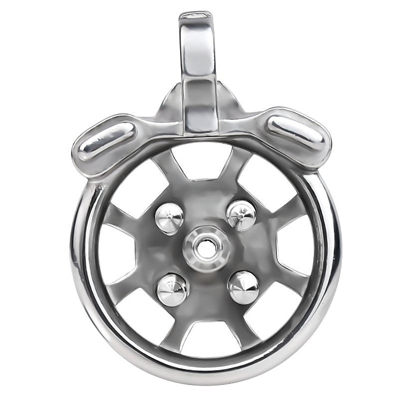 Spike Mens Chastity Cage With Metal Urethral Catheter - Male Chastity