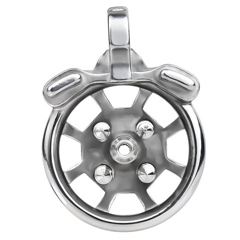 Spike Mens Chastity Cage With Metal Urethral Catheter - Male Chastity
