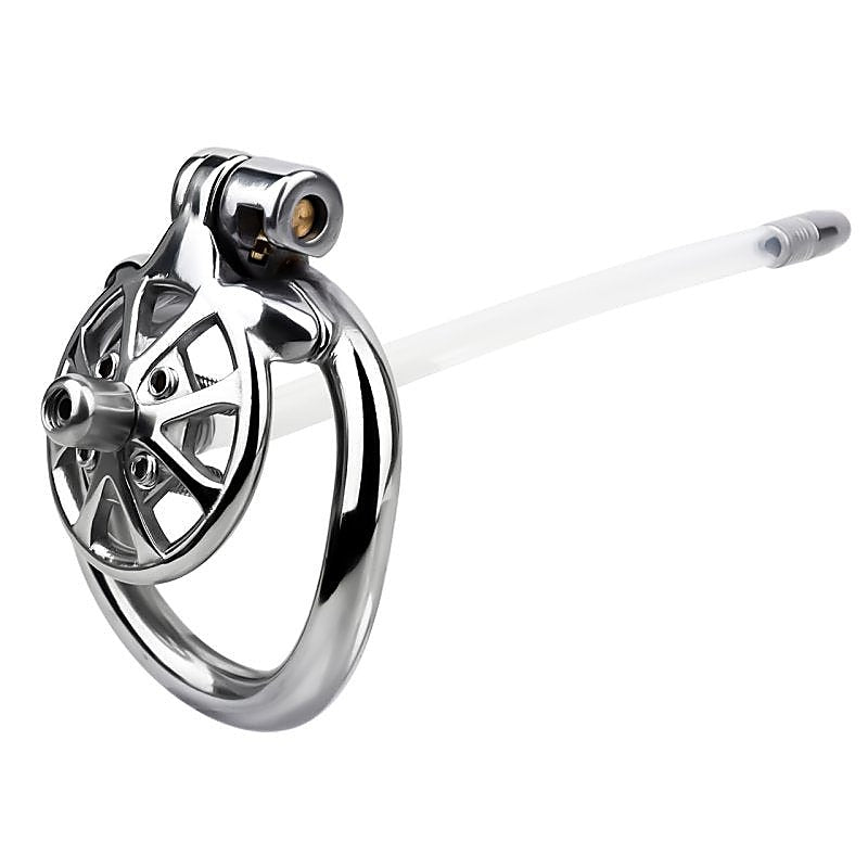 Spike Chastity Cage with Silicone Urethral Catheter - Male Chastity