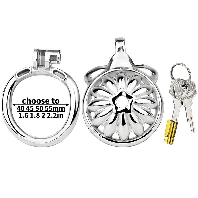 Sunflower Shape Steel Male Chastity Cage by BDStyle - Male Chastity