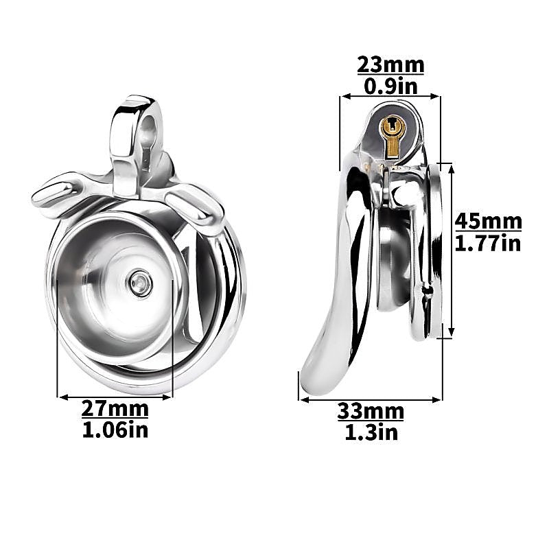 M Flat Metal Male Chastity Device Inverted by BDStyle - Male Chastity
