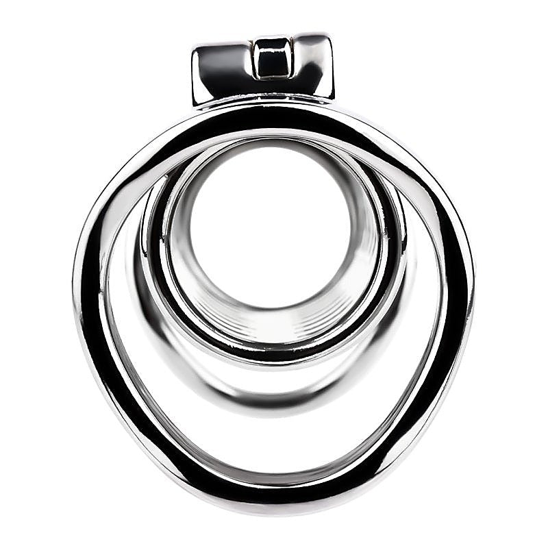 Metal Double Ended Chastity Cage Bent Ring by BDStyle - Male Chastity