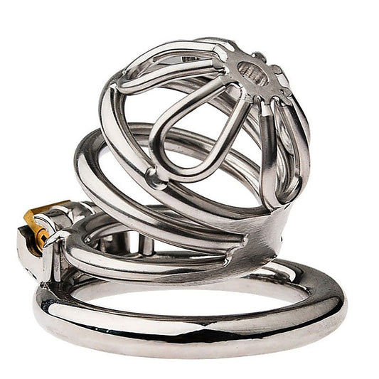 Petal Metal Male Chastity Cage Large Flat Ring by BDStyle - Male Chastity