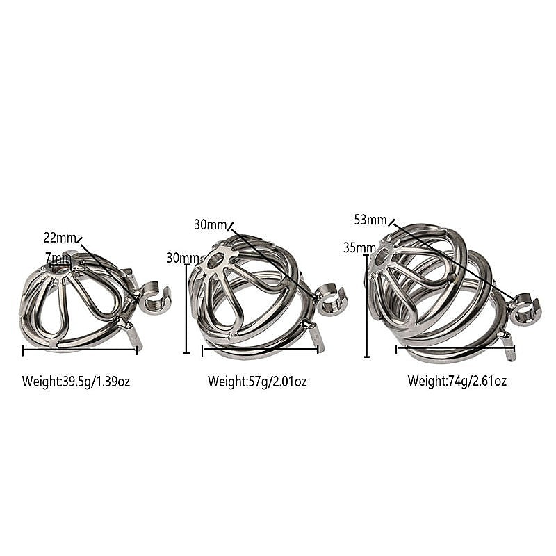 Petal Metal Male Chastity Cage Large Flat Ring by BDStyle - Male Chastity