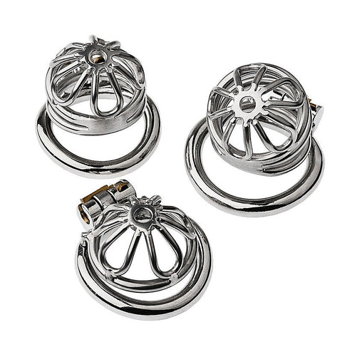 Large Bent Ring Petal Metal Mens Chastity Cage by BDStyle - Male Chastity
