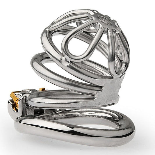 Large Bent Ring Petal Metal Mens Chastity Cage by BDStyle - Male Chastity