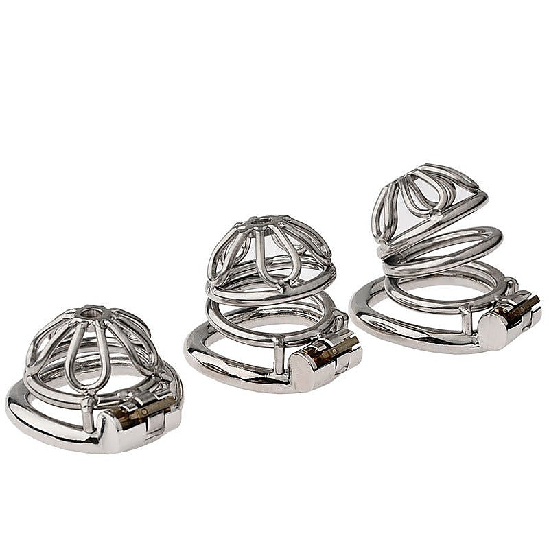 Large Bent Ring Petal Metal Mens Chastity Cage by BDStyle - Male Chastity