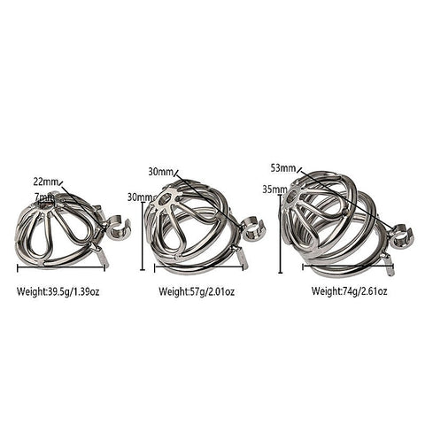 Large Bent Ring Petal Metal Mens Chastity Cage by BDStyle - Male Chastity