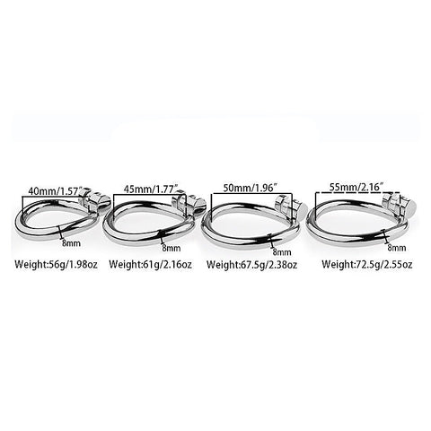 Petal Metal Mens Chastity Cage With Medium Flat Ring - Male Chastity
