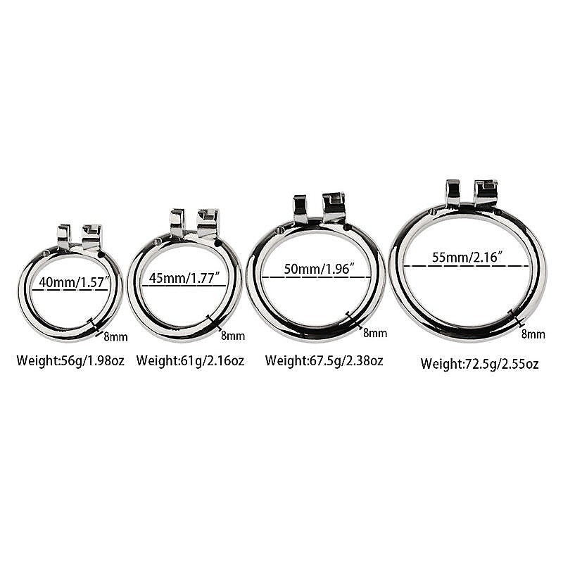 Chastity Opening Cage With Chastity Lock Bent Ring - Male Chastity