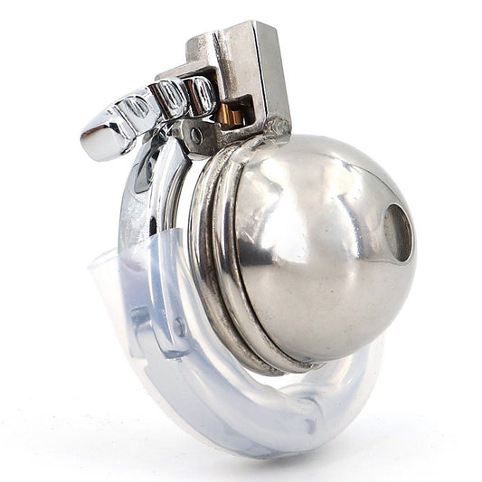 Round Lid Gear Ring Metal Male Chastity Cage by BDStyle - Male Chastity