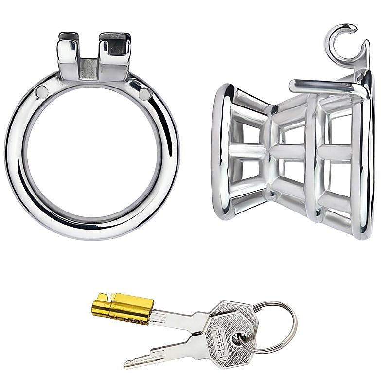 Stuck In Chastity Cock Cage With Bent Ring by BDStyle - Male Chastity