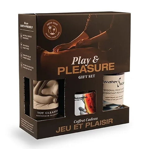 Earthly Body Hemp Seed Play & Pleasure Gift Set Massage Candle Lubricant - Sex Pheromones and Perfumes