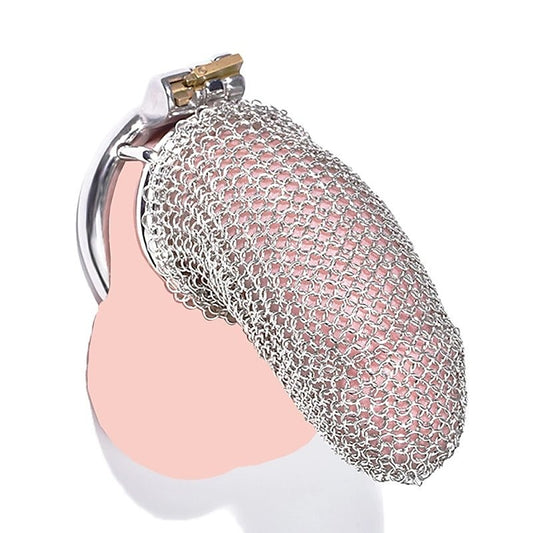 Metal Chastity Cage Mesh Male Locks Device by BDStyle - Male Chastity