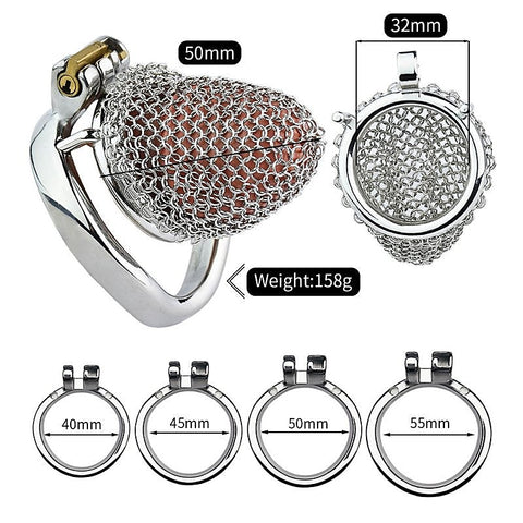 Metal Chastity Cage Mesh Medium by BDStyle - Male Chastity