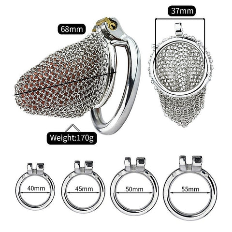 Metal Chastity Cage Mesh Medium by BDStyle - Male Chastity