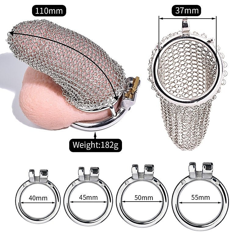 Metal Chastity Cage Mesh Medium by BDStyle - Male Chastity