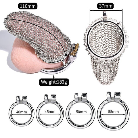 Metal Chastity Cage Mesh Medium by BDStyle - Male Chastity