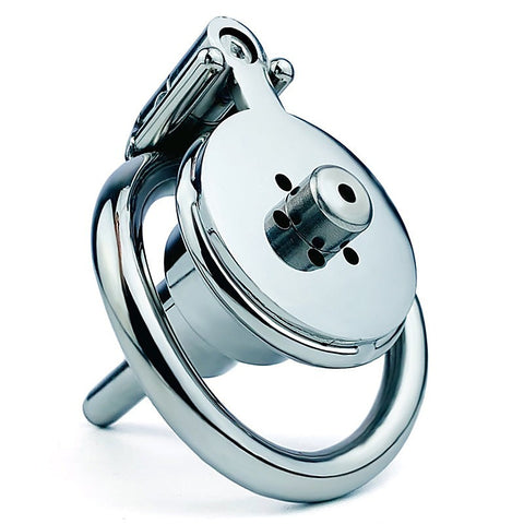 Double Screw Negative Male Chastity Cage With Catheter - Male Chastity
