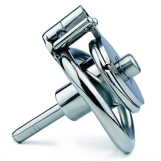 Double Screw Negative Male Chastity Cage With Catheter - Male Chastity