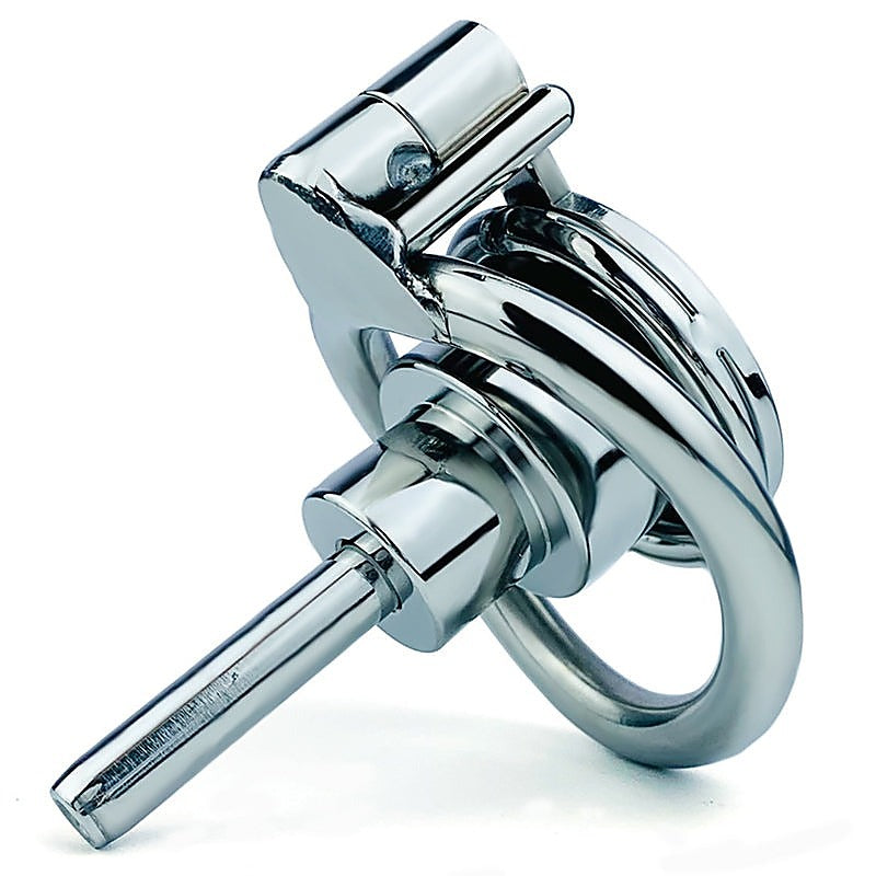 Double Screw Negative Male Chastity Cage With Catheter - Male Chastity
