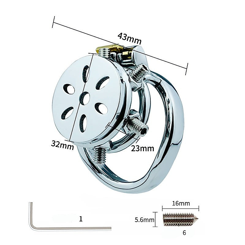 Rivet Screw Cover Mens Chastity Lock Cage by BDStyle - Male Chastity