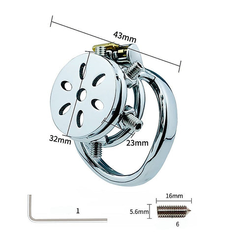 Rivet Screw Cover Mens Chastity Lock Cage by BDStyle - Male Chastity