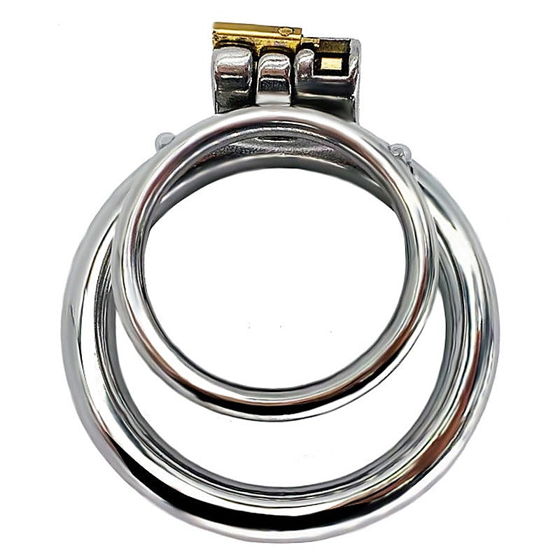 Double Ring Mens Chastity Lock Cage by BDStyle - Male Chastity