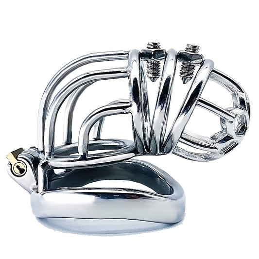 Rivet Screw Bent Male Cock Cage by BDStyle - Male Chastity