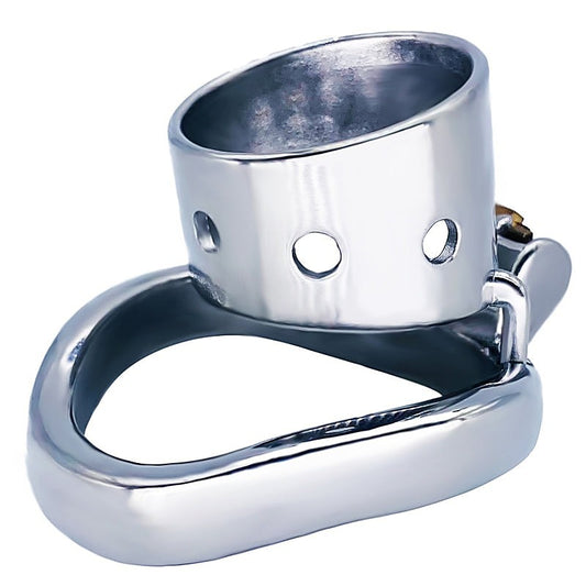 Bent Ring Cylindrical Short Male Chastity Lock by BDStyle - Male Chastity