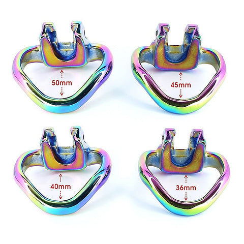 Rainbow Male Metal Chastity Cage HTV3 Small by BDStyle - Male Chastity