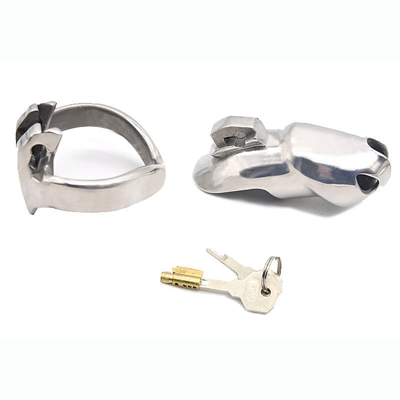 Stainless Steel Male Metal Chastity Cage HTV3 Small - Male Chastity