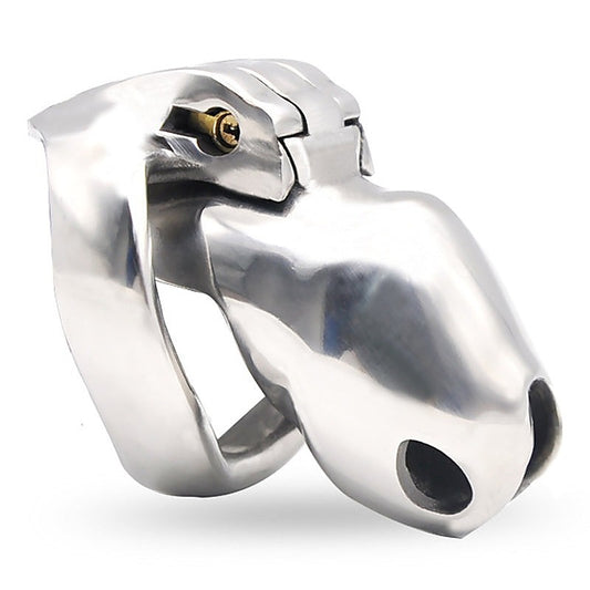 Stainless Steel Mens Metal Chastity Cage HTV3 Medium - Male Chastity