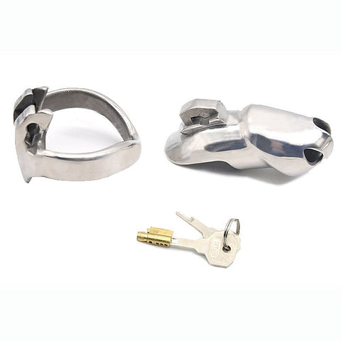 Stainless Male Metal Chastity Cage HTV3 Large by BDStyle - Male Chastity